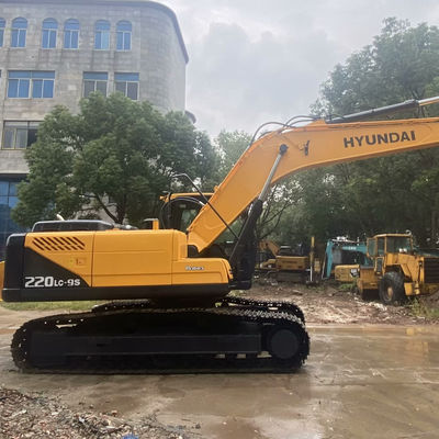 Construção Excavadora antiga Hyundai 220lc-9s Amarela Excavadora de segunda mão