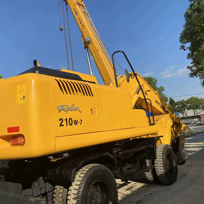 Excavadora Hyundai usada 210w-7 Máquinas de construção com trilhos anti-abrasivo