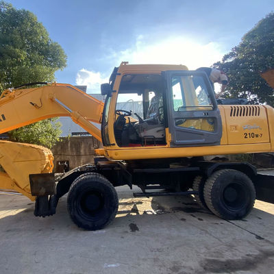 Excavadora Hyundai usada 210w-7 Máquinas de construção com trilhos anti-abrasivo
