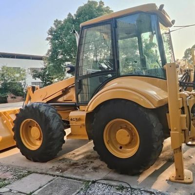 74.6kW JCB 4CX Carregador usado Amarelo 4378kg Elevador Carregador de retroescavadeira de segunda mão Roda em movimento