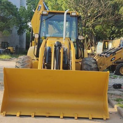 74.6kW JCB 4CX Carregador usado Amarelo 4378kg Elevador Carregador de retroescavadeira de segunda mão Roda em movimento