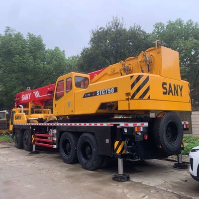 Carregamento de 75 toneladas Sany 750 guindaste usado Construção hidráulica guindaste camião de segunda mão