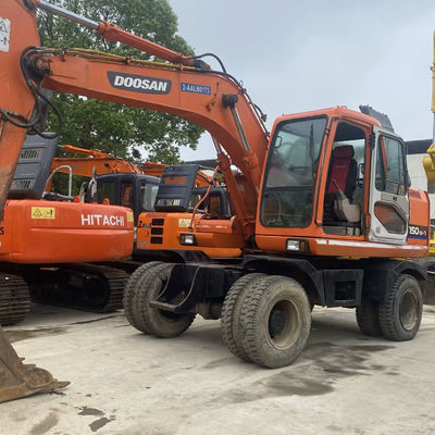 Doosan 150w-7 máquina de escavadeira de segunda mão com trilhos resistentes ao desgaste